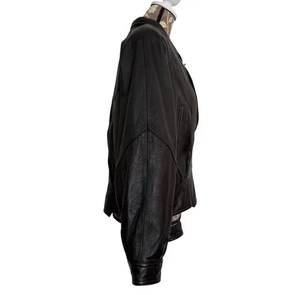 Leather Limited Black Leather Moto Jacket Quilted Lined Thermolite Womens XL - Picture 3 of 8